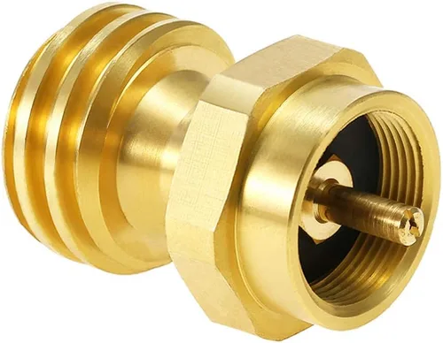 Miniatura 7 de Joywayus Adaptador ahorrador de latón macizo, convertidor de adaptador de propano redondo de 1 libra, botella pequeña universal para parrilla de gas