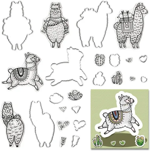 Miniatura 6 de Sellos y troqueles de alpaca para hacer tarjetas, sellos transparentes de flores y troqueles de corte, troqueles de alpaca, troqueles de corte