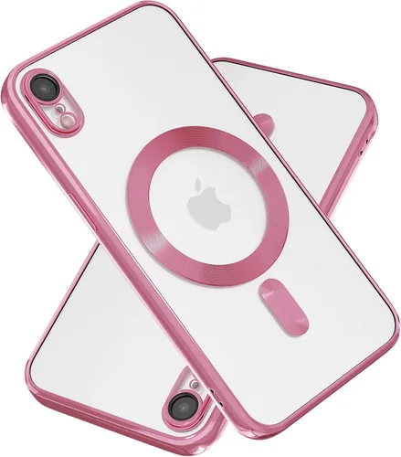 Miniatura 10 de Funda magnética para iPhone 8, borde galvanizado, parte trasera transparente, funda protectora delgada con protección de cámara, compatible