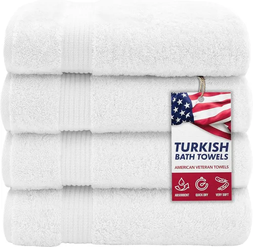 Miniatura 25 de Toalla American Veteran, Juego de Toallas de Mano para Baño de 4, 100% Conjunto de Toallas de Mano Turcas de Algodón, Toallas de Mano Suave