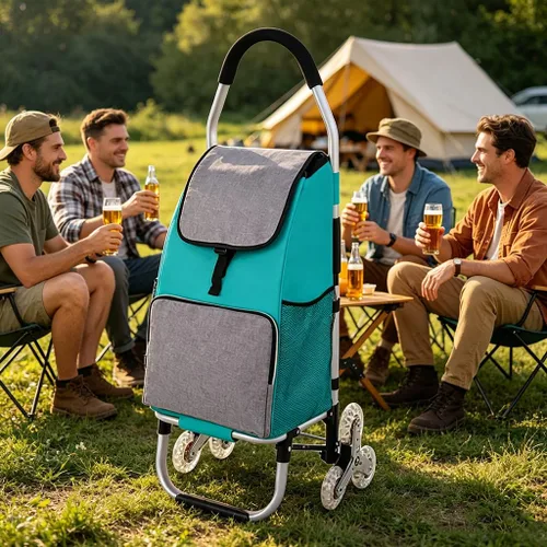 Miniatura 9 de Bolsa de repuesto para carrito de compras, bolsa de repuesto impermeable con bolsillos laterales y bolsillo frontal, para marco de aleación