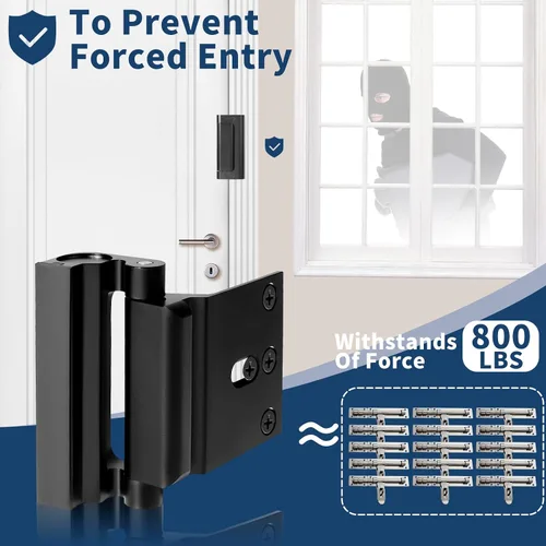 Miniatura 2 de 3 piezas de cerradura de refuerzo para puerta, cerraduras de puerta para seguridad de niños, cerraduras de seguridad de puerta desde