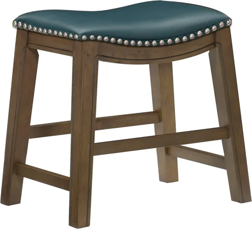 Miniatura 19 de Homelegance Ordway Taburete de Altura de Mostrador de Madera Maciza - Taburete de Cocina Saddle, Taburetes de Altura de Mostrador para Comedor, Negro