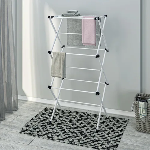 Miniatura 6 de Honey-Can-Do 3-Tier Folding Metal Clothes Drying Rack - Portable Accordion Laundry Drying Stand - 16 Ft Drying Capacity - Compact Space-Saving