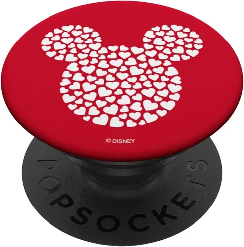 Miniatura 6 de Disney Icono de Mickey Mouse relleno de corazones en rojo PopSockets MagSafe PopGrip para iPhone