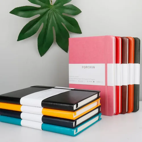 Miniatura 6 de Cuaderno de diario en blanco, negro, 160 páginas, tamaño mediano de 8.3 x 5.7 pulgadas, papel grueso de 3.53 oz/m², tapa dura
