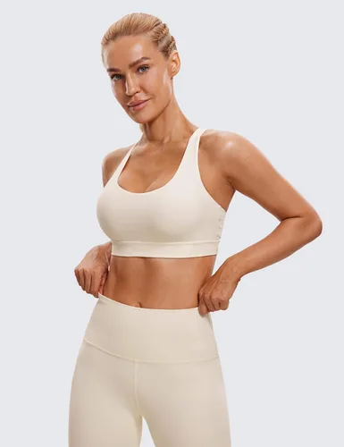 Miniatura 2 de CRZ YOGA - Top deportivo con tirantes delgados para mujer, brasier deportivo acolchado para yoga, entrenamiento y fitness, con espalda cruzada