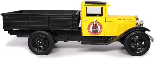 Miniatura 8 de Motor City Classics Coca-Cola Diecast coleccionable Ford Modelo AA 1931 (versión amarilla) escala 1:24 424023 con licencia