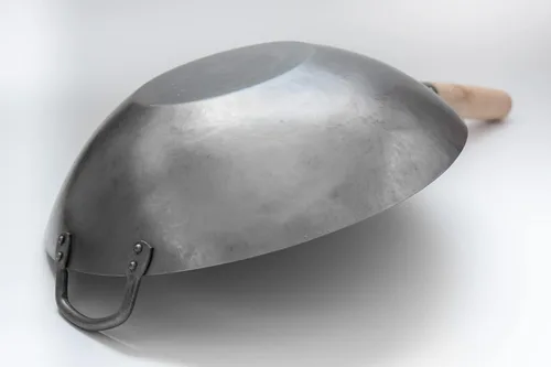 Miniatura 7 de Craft Wok Wok plano de 14 pulgadas con tapa, juego de tapa tradicional de acero al carbono martillado y cúpula para pow wok, parte inferior plana