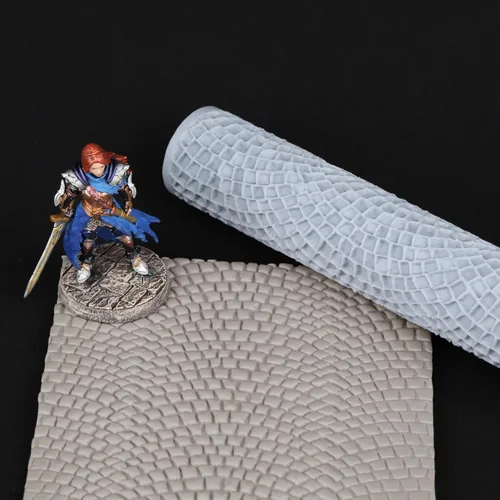 Miniatura 19 de Rodillo de textura única para esculpir arcilla y polímero, juego de mesa perfecto para construir terrenos, juego de mesa S412A ladrillo pequeño