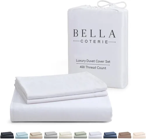 Miniatura 13 de Bella Coterie - Juego de funda de edredón de viscosa de bambú de lujo, tamaño King, 100% cultivado orgánicamente, lazos en las esquinas, ultra