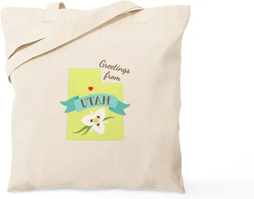 Miniatura 15 de CafePress Utah UT - Bolsa de compras de lona beige natural reutilizable