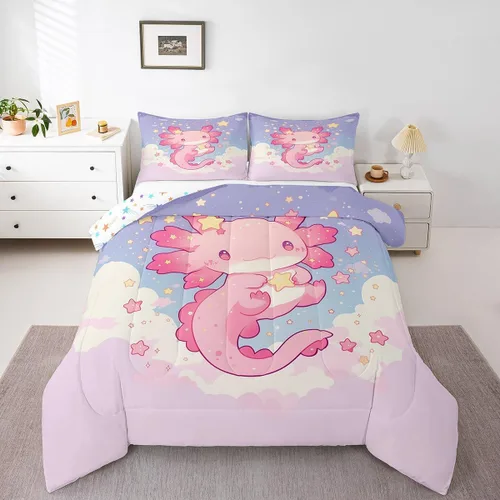 Miniatura 30 de Feelyou Juego de edredón de castillo rosa para niños, tamaño individual, juego de ropa de cama de princesa para niños y niñas, inserto de edredón