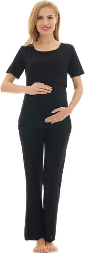 Miniatura 3 de Bearsland Conjunto de ropa de dormir de maternidad para mujer, pijama de lactancia materna