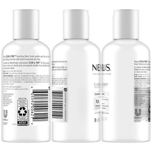 Miniatura 2 de Nexxus Champú y Acondicionador de Viaje, Limpio y Puro – Productos para el Cabello con Proteína de Elastina y Minerales Marinos, Sin Sulfatos, 3 Oz