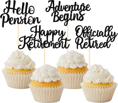 Miniatura 8 de 1 paquete de decoración para tartas con purpurina «We Will Miss You», decoración de tartas de pensión para feliz jubilación, despedida