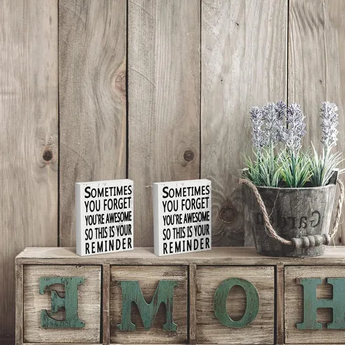 Miniatura 5 de Letrero inspirador de madera de 5 x 4 pulgadas, decoración motivacional para el día de San Valentín, decoración motivacional con texto en inglés