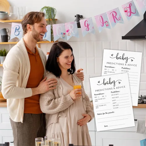 Miniatura 4 de Juego de cartas minimalistas para baby shower, consejos para nuevos padres, fiesta de revelación de género, juego de 30 -A01