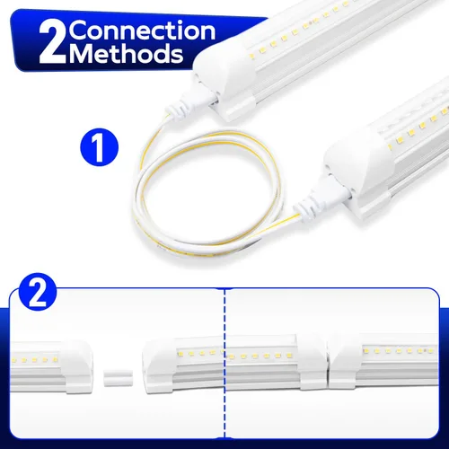 Miniatura 4 de hykolity Luz LED de tienda de 30 W, 2 pies, 3500 lm 6500 K, luz blanca súper brillante, lámpara de techo enlazable, luz de tubo LED T8 integrada