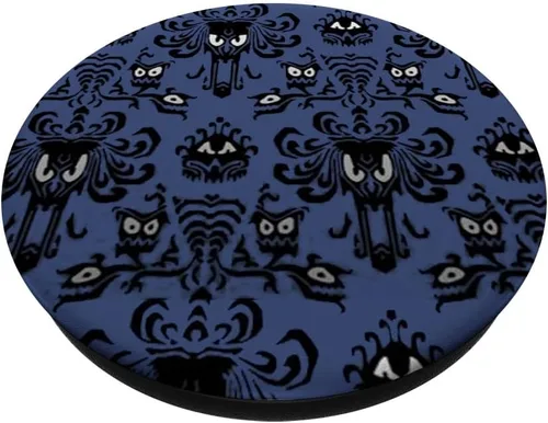 Miniatura 2 de Spooky papel pintado pop Socket Halloween – popsockets agarre y soporte para teléfonos y tabletas, Negro