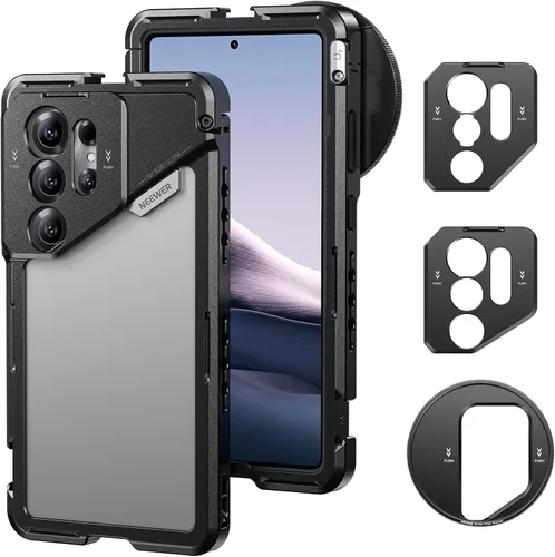 Miniatura 14 de NEEWER PA042 S24 Ultra Phone Cage Video Rig Estabilizador con PA045S Manija Lateral de Liberación Rápida, PA045E Manija de Obturador Bluetooth