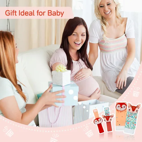 Miniatura 6 de PADONISE Encantadores sonajeros de muñeca y calcetín con animal para bebé, juguete suave para recién nacidos, de 0 a 6 y 6 a 12 meses, buscador
