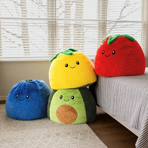 Miniatura 6 de Big Joe Avocado PlushiPals - Puf súper suave para niños, mezcla de poliéster de felpa ultrasuave, 2.5 pies recargable