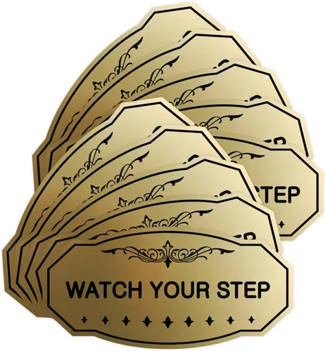 Miniatura 59 de Signs ByLITA Victorian Watch Your Step - Letrero de pared o puerta Material duradero y fácil instalación Señalización de seguridad (negro)