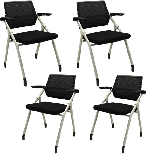 Miniatura 9 de 【1 unidad】 Silla ergonómica con ruedas giratorias de malla para anidación de invitados, apilamiento para oficina, escuela, aula, entrenamiento