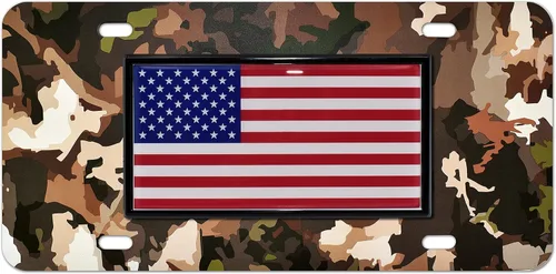 Miniatura 8 de Elektroplate Placa de matrícula negra con bandera de Estados Unidos invertida