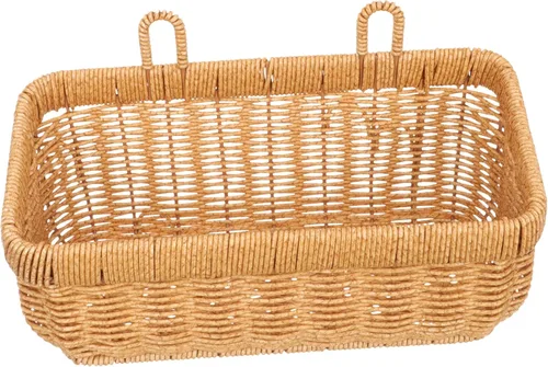 Miniatura 3 de Cesta de cebolla colgante tejida a mano, contenedor de almacenamiento de pared para despensa del hogar, cesta decorativa de almacenamiento