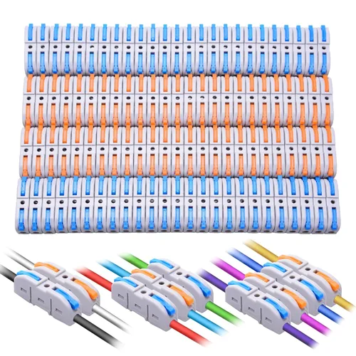Miniatura 16 de Kit de conectores de palanca para cables eléctricos de conexión rápida, para terminales en línea compactos, 28-12 AWG, 1 entrada 1 salida, 60 piezas