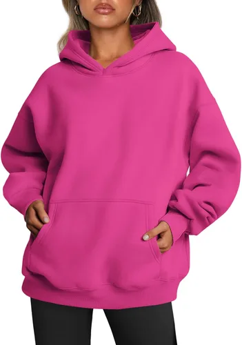 Miniatura 13 de Trendy Queen - Sudaderas extragrandes con capucha para mujer, suéteres de manga larga, sin botones, de vellón, de otoño, ropa de invierno