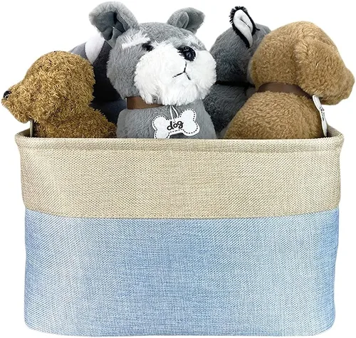Miniatura 7 de Cesta de almacenamiento plegable personalizada con lindo borde de perro, plegable y resistente de tela resistente para juguetes de mascotas, cubo