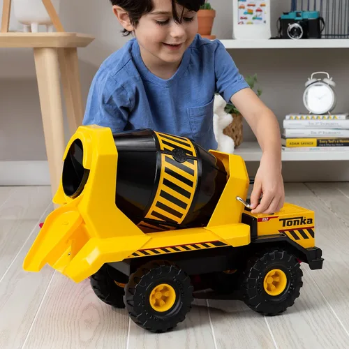 Miniatura 4 de Tonka Steel Classics Mighty Mezcladora de Cemento - Fabricada con Acero y Plástico Resistente, Camión de Construcción de Juguete Amarillo, Niños