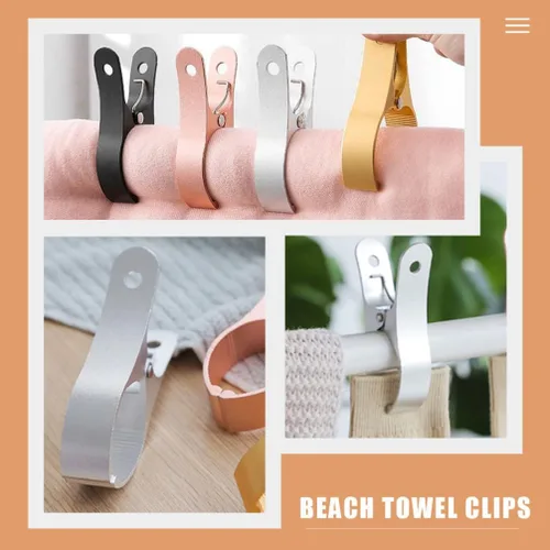 Miniatura 8 de Zerodeko Clips de alta resistencia, 2 clips para toallas de playa, resistentes al viento, abrazaderas de edredón de aleación de aluminio, clips