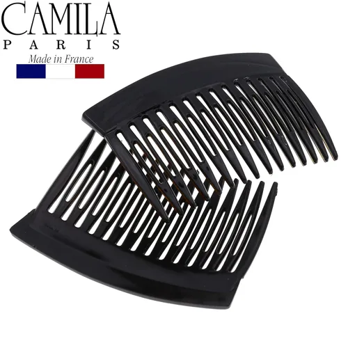 Miniatura 5 de Camila Paris MP877/2 - Peine lateral francés de 3 pulgadas, pequeño, negro, peines de pelo con torsión francesa decorativa, clips de pelo