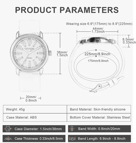 Miniatura 2 de PINDOWS Nurse Watch for Nurses, Doctors, Medical Professionals, Students, Easy to Read Waterproof Women's Men Medical Watch Luminous Dial 1224 Hour