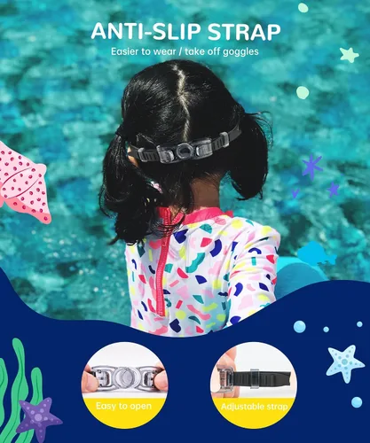 Miniatura 2 de NSSIW Gafas de natación para niños de 6 a 14 años, antiniebla con UV400 y sin fugas, campo de visión ultra amplio, paquete de 3 Negro
