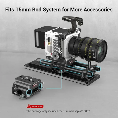Miniatura 4 de SmallRig Sistema elevador de placa base ligero con doble abrazadera de varilla de 0.591 in, versión de aleación de magnesio de placa base, con placa