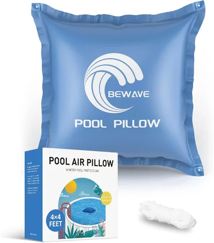 Miniatura 8 de BEWAVE Almohada de piscina, almohada de aire de invierno para cubiertas de piscina de invierno sobre el suelo, 4 x 4 pies