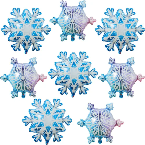 KatchOn, Globos grandes de copo de nieve – 29 pulgadas, paquete de 8 | Globos de invierno para decoraciones de Navidad | Decoraciones de copo de