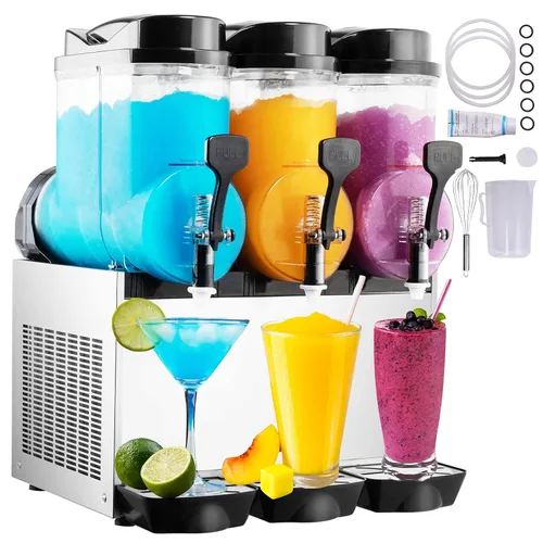 Miniatura 10 de TECSPACE Slushy Machine 2 tanques 8 galones, máquina comercial granizado 1060 W, 30L Slushy Maker para margarita, cóctel, vino, daiquiri