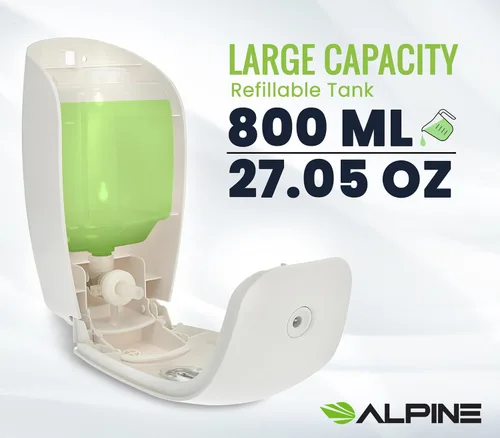 Miniatura 2 de Alpine Dispensador de jabón manual de montaje en pared, dispensador de jabón comercial montado en la pared para jabón líquido y desinfectante