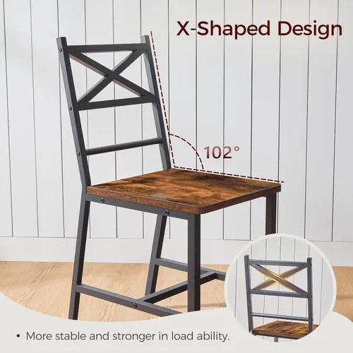 Miniatura 4 de MAHANCRIS Juego de 2 Sillas de Comedor, Sillas de Cocina de Madera Rústica con Respaldo, Sillas de Comedor Estilo Granja para Cocina, Silla