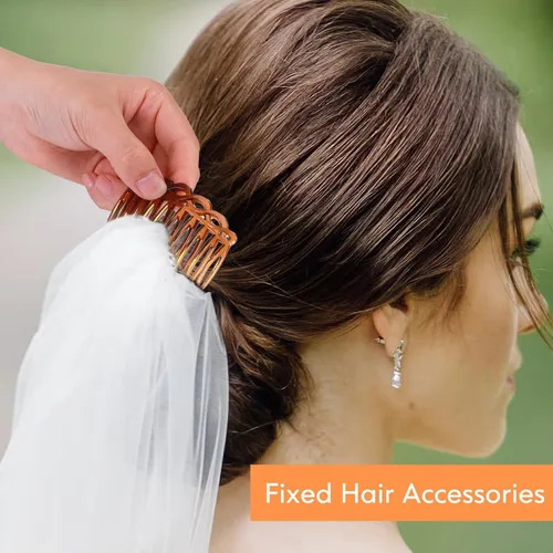 Miniatura 4 de COMNICO Juego de 6 peines laterales franceses para el cabello, accesorios de peine de pelo para mujer, juego de accesorios de plástico giratorio