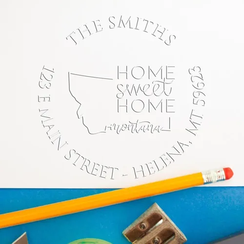Miniatura 249 de Sello en relieve de dirección personalizado para nuevos propietarios de viviendas, sello redondo de 1-5/8 para dirección de casa, estampado
