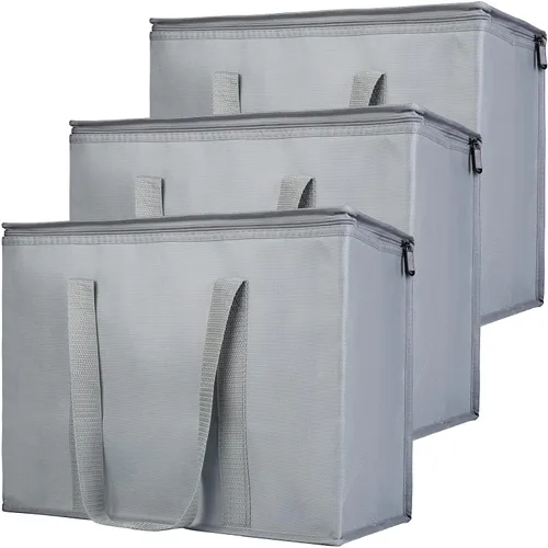 Miniatura 37 de Bodaon Paquete de 3 bolsas aisladas para entrega de alimentos para comidas calientes y frías, bolsas enfriadoras XXL, bolsa aislante para catering