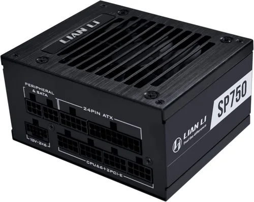 Lian Li Fuente de alimentación SP750 V2 Gold SFX de 750 vatios | Cable nativo de 12V-2x6 - Bajo ruido - Eficiencia Gold 80+ - Cumple con ATX 3.1 y
