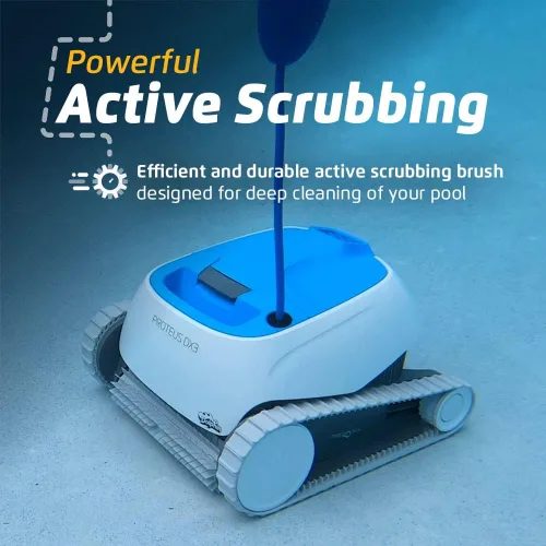 Miniatura 3 de Dolphin Proteus DX3 Aspiradora robótica automática para piscina, con escalada de paredes, cepillo de fregado activo, ideal para piscinas enterradas